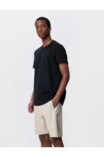 Koton Basic Bermuda Shorts with Lace-Up Waist, Stripe Detailed, Pockets.