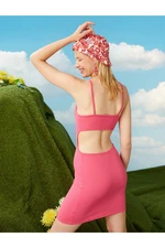 Koton Window Detailed Mini Dress Halter Neck