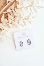 Oval silver earrings