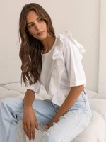 White blouse with frill Cocomore