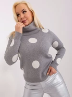 Grey knitted sweater plus size