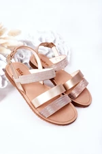 Kids Shiny Sandals Rose Gold Natalie