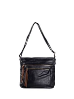 Black lady's shoulder bag with zip closure