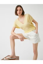 Koton V-Neck Short Sleeved T-Shirt