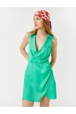 Koton V-Neck Sleeveless Mini Dress with Draping Detailed