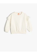 Koton Basic Sweatshirt Ruffled Long Sleeve Crew Neck Raised Cotton