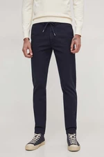 Kalhoty Tommy Hilfiger pánské, tmavomodrá barva, přiléhavé, MW0MW33918