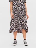 Purple-Black Floral Midi Skirt Pieces Dua