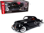 1937 Lincoln Zephyr Black with Red Interior 1/18 Diecast Model Car by Auto World