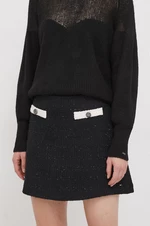 Sukňa Tommy Hilfiger čierna farba, mini, áčkový strih