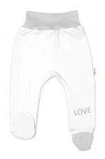 Baby Nellys Kojenecké polodupačky, bílé - Love, vel. 68 (3-6m)