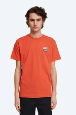 Bavlnené tričko Wood Wood Boris x Fila 688383.B026-ORANGE, oranžová farba, s potlačou