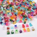 10/50/200Pcs Cartoon Bear Flat Back Bottom Resin DIY Crafts Hair Accessories Phone Case Patch Arts Materials 17x11mm