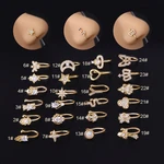 New 1Pc Fake Piercing Clip Nose Ring Cuff Body Jewelry for Women Trend Ear Cuffs Heart Star Flowers Butterfly Clip Rings