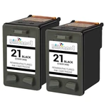 2pk For HP21 Black Ink For Officejet 4310 4311 4314 4315 4352 J3600 J3640 Series