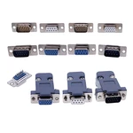 10PCS DB9 Adapter Connector Core RS232 Serial COM Plug Connectors Hole/pin DB15 Female Male Port Socket D Sub DP9 Plastic Case