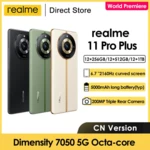 Realme 11 Pro Plus 5G Mobile Phone Double Nano-SIM realme UI 4.0 32MP Front Camera 5000 mAh NFC 5000mAh(typ) Battery Smartphone