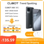 Cubot X50 Smartphone 8GB RAM 128/256GB ROM 64MP Quad Camera 6.67" FHD+ Screen 32MP Selfie NFC Global 4G LTE Mobile Phone 4500mAh