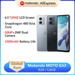 Global ROM Motorola MOTO G53 Smartphone Snapdragon 480 Octa Core 8GB 128GB 5000mAh Battery 6.5'' 120Hz LCD Screen 50MP Camera