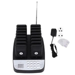 Black 16 Pieces Distancing Keeping Pagers Restaurant Pager System with Vibration Beep Light Flashing for Cafe Cuisine 100‑240V .