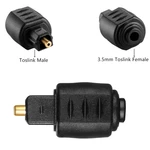1Pcs/3Pcs Black Fiber Optic Conversion Head Optical Toslink Plug 3.5mm Female Mini Jack To Digital Toslink M Audio Adapter