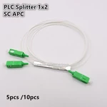 5pcs/10PCS Fiber optics PLC Splitter 1x2 SC APC 1 : 2 ftth Mini steel tube type 0.9mm optical fiber Splitter SC/APC Connector