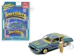 1978 Chevrolet Monte Carlo Lowrider Blue Metallic with Graphics and Gold Metallic Interior with Diecast Figure Limited Edition to 3600 pieces Worldwi