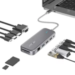 BlitzWolf® BW-TH11 11-in-1 USB-C Data Hub with Dual 4K@30Hz HDMI Ports 1080P 60Hz VGA Port USB3.0 USB2.0 1000 Mbps RJ45