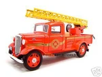 1935 Chevrolet Fire Truck Diecast Model 1/24 Diecast Truck by Unique Replicas