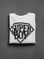 KIDSBEE Super dětská klučičí mikina Super Boy - bílá, vel. 98, vel. 98 (2-3r)