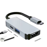 Mechzone 3 in 1 Type-C Docking Station USB-C Hub Adapter with USB3.0 USB-C PD 87W 4K HDMI-Compatible for PC Computer Lap