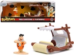 Flintmobile with Fred Flintstone Diecast Figurine "The Flintstones" "Hollywood Rides" Series 1/32 Diecast Model Car by Jada