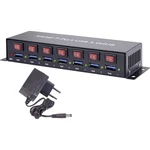 USB 3.0 hub Renkforce 7 portů, 55 mm, čierna