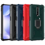 Bakeey for Xiaomi Redmi K30 Case Carbon Fiber Pattern Armor Shockproof Anti-fingerprint with 360° Rotation Magnetic Ring