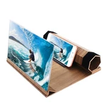 12" 3D HD Rollable Wood Phone Screen Magnifier Video Movie Amplifier For Smart Phone
