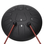 HLURU 12 Inch 11 Notes D Tone Steel Tongue Percussion Drum Handpan Instrument with Drum Mallets and Bag