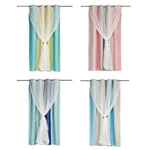 Princess Style Star Stripes Girl Curtain Morandi Double-layer Curtains With Mesh