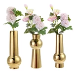 Golden Ceramic Vase Living Room Planting Crafts Flower Arrangement Container Home Office Desk Decoration Ornaments