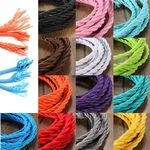 3m Vintage Colored DIY Twist Braided Fabric Flex Cable Wire Cord Electric Light Lamp