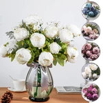 Artificial Plant Plastic Peony Silk Flower Home Wedding Party Bouquet Decor