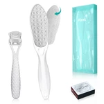 2 in 1 Foot File Foot Scraper Stainless Steel Hard Skin Remover Set Foot Care Callus Remover Set W/ 10 Replaceable Blade