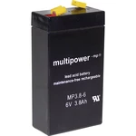 multipower MP3,8-6 A96325 olovený akumulátor 6 V 3.8 Ah olovený so skleneným rúnom (š x v x h) 66 x 126 x 33 mm plochý k
