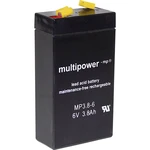 multipower MP3,8-6 A96325 olovený akumulátor 6 V 3.8 Ah olovený so skleneným rúnom (š x v x h) 66 x 126 x 33 mm plochý k