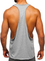 Tricou tank top fără imprimeu bărbați gri Bolf 1245