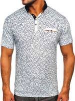 Tricou polo alb cu imprimeu Bolf 192419