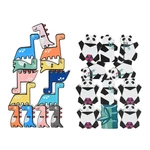 11/13 Pcs Creative Panda Dinosaur Wooden Stacking Game Building Blocks Early Educational Toy for Kids Gift