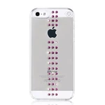 Swarovski kryt Stripe pre iPhone SE/5s/5 - Fuchsia