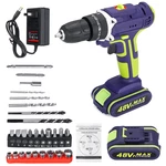 100-240V 50Nm 3 In 1 Electric Hammer Drill Cordless Drill Double Speed Power Drills