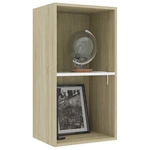 2-Tier Book Cabinet White and Sonoma Oak 15.7"x11.8"x30.1" Chipboard