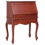 Secretary Desk Brown 30.7"x16.5"x40.6" Solid Mahogany Wood